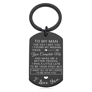 To My Man Keychain for Him Love My Man Gifts Valentine's Day Birthday for Husband Boyfriend