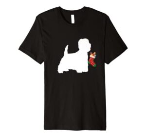 west highland terrier christmas westie stocking stuffer dog premium t-shirt