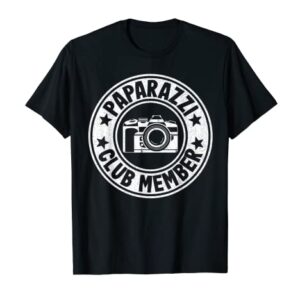 Paparazzi Club Member Photographer Camera Funny Photography T-Shirt