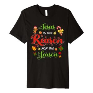 Christian Jesus Reason Season Christmas Stocking Stuffer Premium T-Shirt