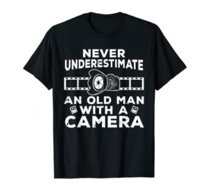 cool photography for men grandpa photographer camera lover t-shirt