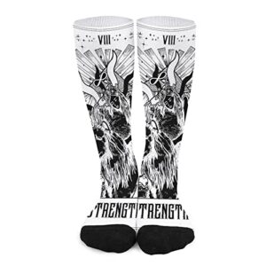 tarot card strength socks for women socks for men crew socks for boys mid socks for girls stocking stuffers for teens casual athletic sport dress socks