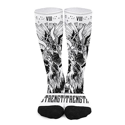 Tarot Card Strength Socks for Women Socks for Men Crew Socks for Boys Mid Socks for Girls Stocking Stuffers for Teens Casual Athletic Sport Dress Socks