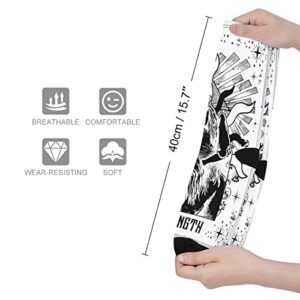 Tarot Card Strength Socks for Women Socks for Men Crew Socks for Boys Mid Socks for Girls Stocking Stuffers for Teens Casual Athletic Sport Dress Socks