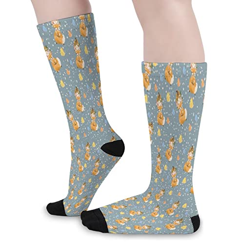 Autumn Fox In The Forest4 Socks for Women Socks for Men Crew Socks for Boys Mid Socks for Girls Stocking Stuffers for Teens Casual Athletic Sport Dress Socks