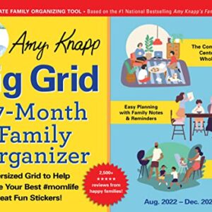 2023 Amy Knapp's Big Grid Family Organizer Wall Calendar: 17-Month Giant Fridge Planning Calendar for Mom with Stickers (Thru December 2023) (Amy Knapp's Plan Your Life Calendars)