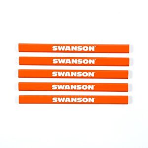 swanson tool co cp700 5 pack of bright orange swanson carpenter pencils with black graphite