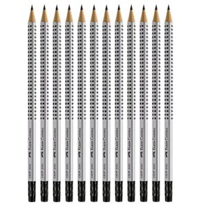 faber-castell grip graphite ecopencils with eraser – 12 count – no. 2.5 multi, 8 mm