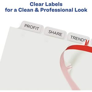 Avery Index Maker Clear Label Dividers, 8.5 x 11 Inch, 8 Tab, White Tab, 50 Sets (11557)