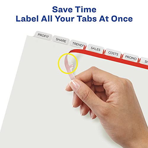 Avery Index Maker Clear Label Dividers, 8.5 x 11 Inch, 8 Tab, White Tab, 50 Sets (11557)