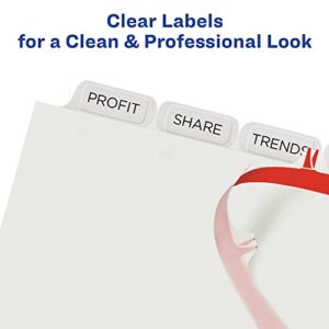 Avery Index Maker Clear Label Dividers, 8.5 x 11 Inch, 8 Tab, White Tab, 50 Sets (11557)