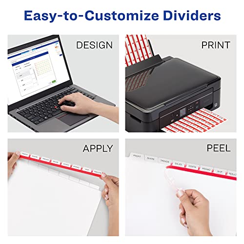 Avery Index Maker Clear Label Dividers, 8.5 x 11 Inch, 8 Tab, White Tab, 50 Sets (11557)