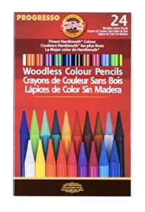 koh-i-noor progresso woodless colored 24-pencil set, assorted colored pencils (fa8758.24)