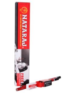 nataraj bold dark writing 10 pencils box with one eraser or sharpener free