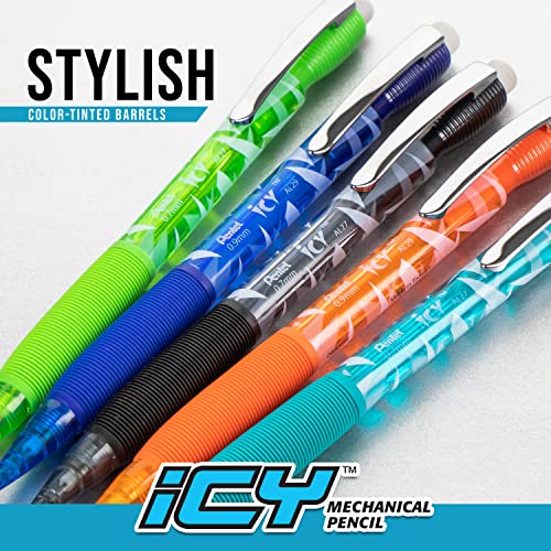 Pentel ICY Razzle-Dazzle Mechanical Pencil, 0.7mm, Assorted Barrels, Color May Vary, Pack of 12 (AL27RDBP12M)