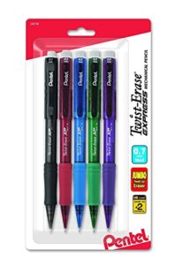 twist-erase express mechanical pencil (0.7mm) assorted barrel colors, 5-pk