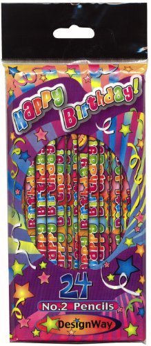 DesignWay Happy Birthday Pencil, 24-Pack