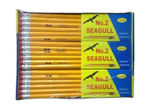pencils pre-sharpened no. 2 144/box 12 boxes of 12 new improved eraser