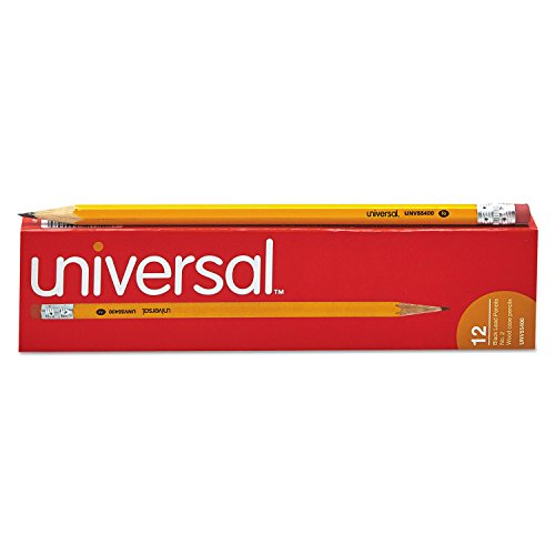 Universal 55400 Woodcase Pencil, HB #2, Yellow Barrel, Dozen