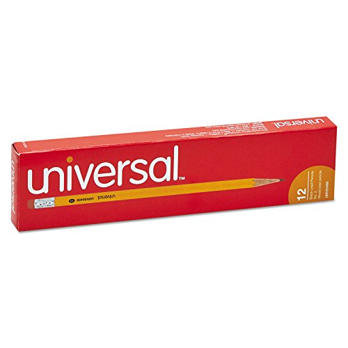 Universal 55400 Woodcase Pencil, HB #2, Yellow Barrel, Dozen