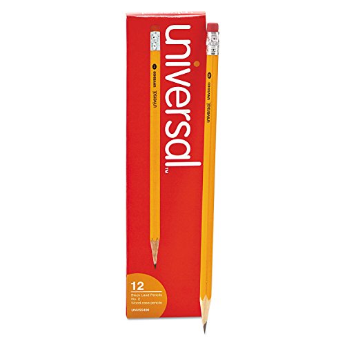 Universal 55400 Woodcase Pencil, HB #2, Yellow Barrel, Dozen