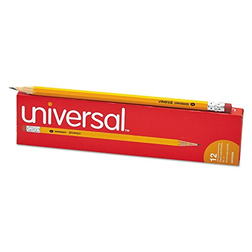 Universal 55400 Woodcase Pencil, HB #2, Yellow Barrel, Dozen