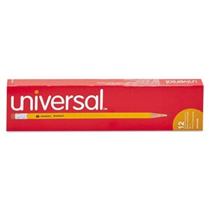 Universal 55400 Woodcase Pencil, HB #2, Yellow Barrel, Dozen