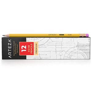 ARTEZA HB Pencils #2, Pack of 48, Wood-Cased Graphite Pencils in Bulk, Pre-Sharpened, with Latex-Free Erasers, Office & School Supplies for Exams and Classrooms