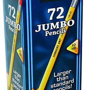 Sargent Art 72 x 2pk Jumbo Pencils, 144 total Class Pack, Beginner Yellow Pencils, Mega Size, Non-Toxic (72)