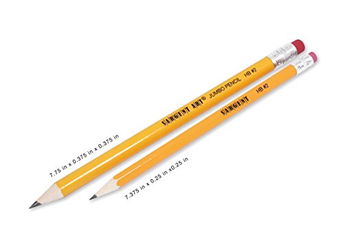 Sargent Art 72 x 2pk Jumbo Pencils, 144 total Class Pack, Beginner Yellow Pencils, Mega Size, Non-Toxic (72)