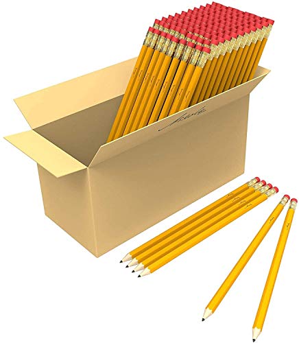 Nikola Works Bulk Premium Pre-Sharpened Wood Cased #2 HB Pencils With Erasers 650 Pack