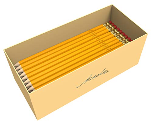 Nikola Works Bulk Premium Pre-Sharpened Wood Cased #2 HB Pencils With Erasers 650 Pack