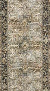 Loloi II Layla Collection LAY-03 Traditional Olive/Charcoal 7'-6" x 9'-6" Area Rug