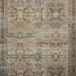 Loloi II Layla Collection LAY-03 Traditional Olive/Charcoal 7'-6" x 9'-6" Area Rug