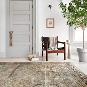 Loloi II Layla Collection LAY-03 Traditional Olive/Charcoal 7'-6" x 9'-6" Area Rug