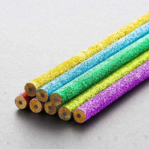 BAZIC Wood Pencil Glitter Metallic Pencils, Latex Free Eraser, Unsharpened Rewards Glitter Pencil for Kids Student Artist (8/Pack), 1-Pack
