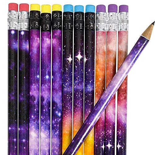 ArtCreativity Galaxy Pencils for Kids - Pack of 48 - Assorted Outer Space Designs - Cute Writing Pencils with Durable Erasers, Teacher Supplies for Classrooms, Student Reward, Astronomy Party Favors