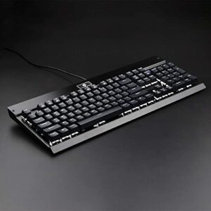 EagleTec KG010 Mechanical Keyboard Wired Ergonomic Brown Switches Equivalent for Office PC Home or Business (Black Keyboard White Backlit)