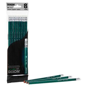 Dixon Wood-Cased Pencils, Tuxedo Green, 8 Count (X14608)