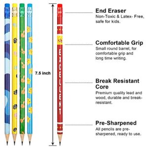 Shuttle Art Assorted Colorful Pencils, 180 Pack Kids Pencils Bulk with 12 Designs, 2 HB, Pre-sharpened Awards and Incentive Pencils for Kids School Home Party Christmas Halloween Valentines Day