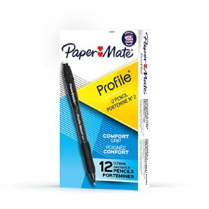 paper mate profile mech mechanical pencil set, 0.7mm #2 pencil lead, great for home, school, office use (12 count)