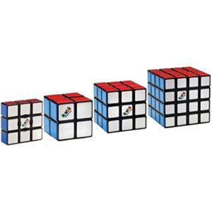 rubik’s eco bundle pack, edge, original 2 x 2, original 3 x 3 and original 4 x 4 classic cube in eco packaging