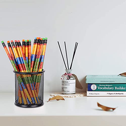 Kolewo4ever 200 Pieces Building Block Wood Pencils Colorful Round Pencils with Top Erasers Kids Birthday Goody Bag Bulk Filler for Exams, School, Office, Sketching and Learning Activities (200)