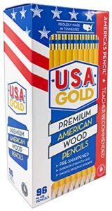 cra-z-art u.s.a. gold pre-sharpened american wood cased #2 hb yellow pencils, 96 pack