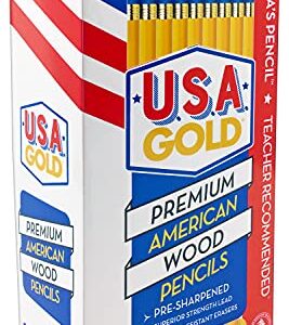 Cra-Z-Art U.S.A. Gold Pre-sharpened American Wood Cased #2 HB Yellow Pencils, 96 Pack