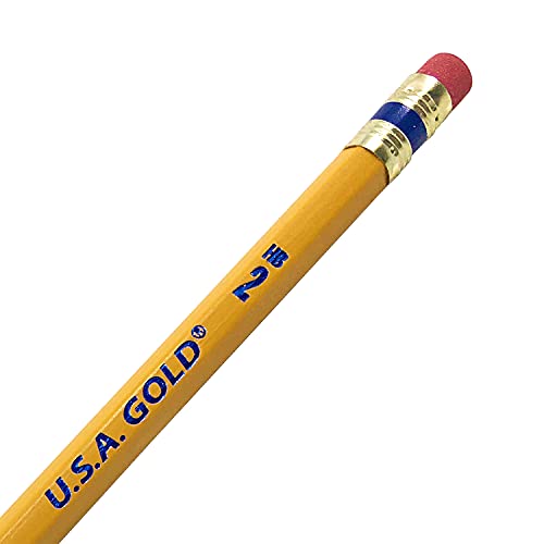 Cra-Z-Art U.S.A. Gold Pre-sharpened American Wood Cased #2 HB Yellow Pencils, 96 Pack