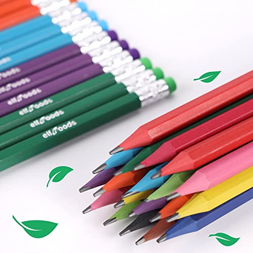 elfwoods 72 Pcs Pencils, 2 HB Biofibre Eco Friendly Pre-shrpened Pencils with Erasers, Pencils Bulk for School and Office, Smooth Writing and Break Resistant