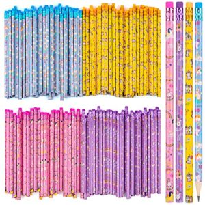 100 pieces unicorn pencils funny colorful unicorn pencils with top erasers for teachers classrooms reward birthday party kids gifts supplie school, office, sketching and learning activities (100)