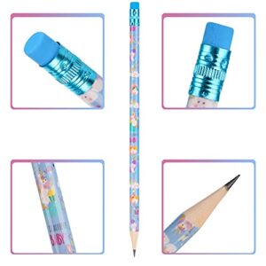 100 Pieces Unicorn Pencils Funny Colorful Unicorn Pencils with Top Erasers for Teachers Classrooms Reward Birthday Party Kids Gifts Supplie School, Office, Sketching and Learning Activities (100)