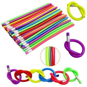 36 pcs flexible bendy pencils,colorful soft pencils with erasers,magic bendable pencils for kids gifts and reward